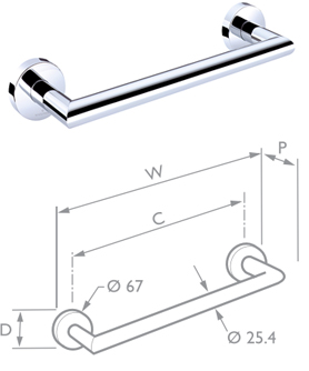 Chrome Straight Rail SC19