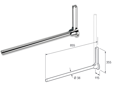 Chrome Pull Down Grab Rail