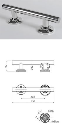 Chrome Shower Rail 355mm