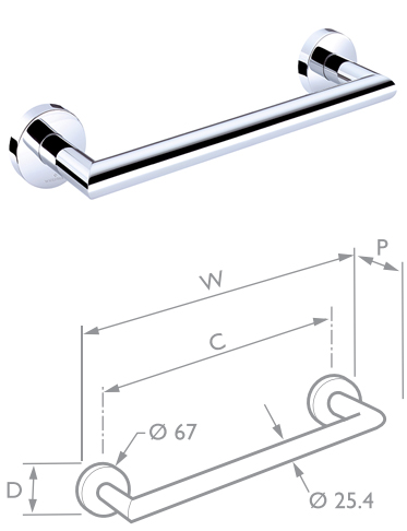 Chrome Straight Rail SC17