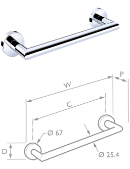 Chrome Straight Rail SC14