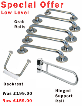 Polished Stainless Steel Grab Rail Kit Low Level 