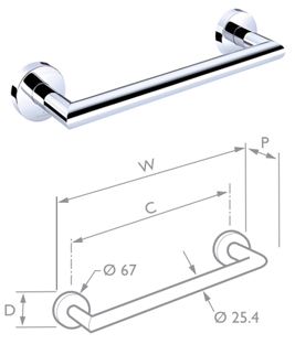 Chrome Straight Rail SC17