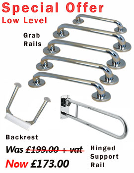 Polished Stainless Steel Grab Rail Kit Low Level 