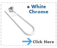 White Hinged Support Rail White Chrome