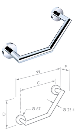 Angled Grab Rail (261MM C/C)