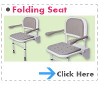 Folding shower seat with legs, back and arms